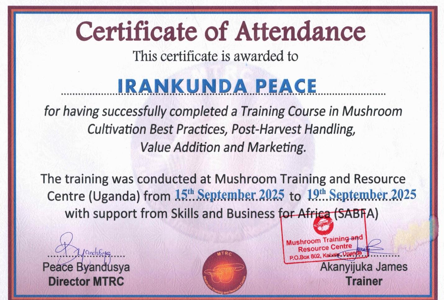 4. Mushroom training in Uganda Sept 2025